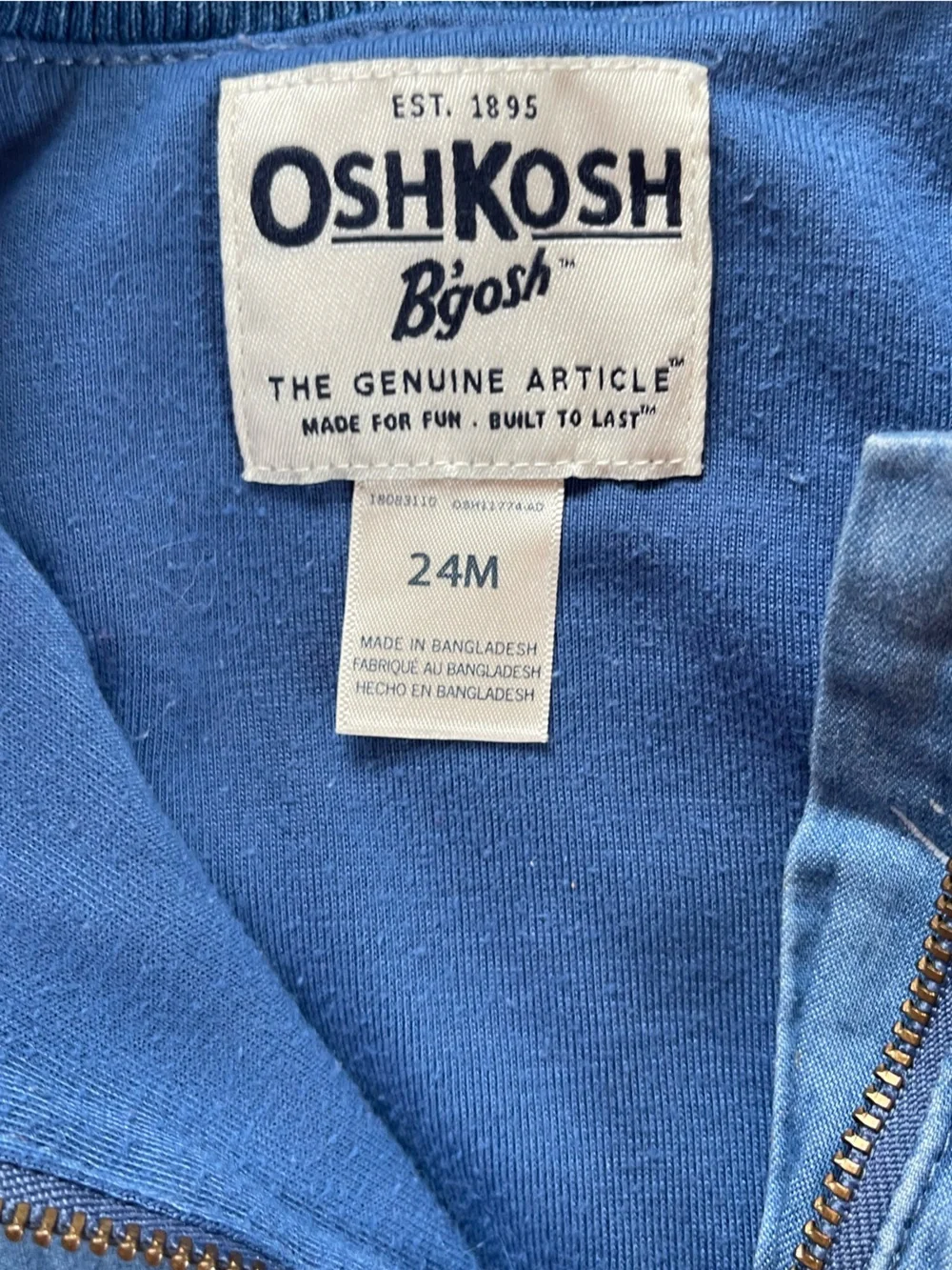 OSHKOSH VGUC Chambray Floral Lightweight Bomber Jacket